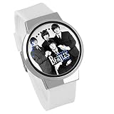Armbanduhren,Touchscreen LED Uhr Persönlichkeit Trend Rock Band Umgebung Wasserdicht Leuchtende Elektronische Uhr DIY Kreative Geburtstagsgeschenk Silber Shell L