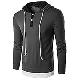 T-Shirt Herren Sport Casual Mode Hit Farbe Kordelzug Herren Sporthemd Herbst Und Winter Neue Elegante Gentleman Outdoor Laufübung Herren Lange Ä