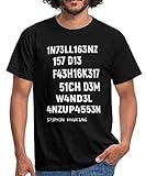 Spreadshirt Stephen Hawking Zitat Intelligenz Leet Männer T-Shirt, 4XL, Schw