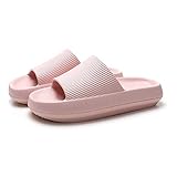 Damen Herren Duschschieber Badeschuhe Strand Pool Garten Sandalen Dicke Sohle rutschfest Pink 38/39