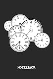 NOTIZBUCH: A5 Liniert ältere Jahrgänge Schreibblock - Notizblock 120 Seiten 6x9 inch Tagebuch für Erwachsene - Retro Uhr Notizheft Armbanduhr Vintage-Fans Geschenk 80er Disco - Matte C