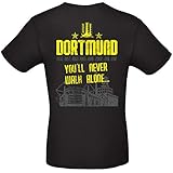 Alsino Herren T-Shirt Dortmund (3) You'll Never Walk Alone mit Jahreszahlen und Stadion aus Baumwolle, Größe wählen:3XL