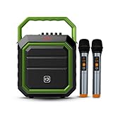 SHIDU Pa System 30W Bluetooth Pa Lautsprecher mit zwei drahtlosen Mikrofonen Wiederaufladbarer Party-Lautsprecher für den Außenbereich Soundsystem mit FM-Radio/USB/SD-Lesegerät für Karaoke-L