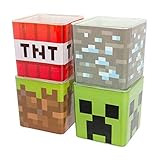 Minecraft Set mit 4 Würfelgläsern, mehrfarbig, Einheitsgröß
