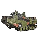 Likecom Ferngesteuerter Amphibien Panzer Auto, AAVP-7V1, 1:16 RTR Ferngesteuert Sturmpanzer mit Soundeffekten und Rauch, Truppentransporter Panzer Spielzeug