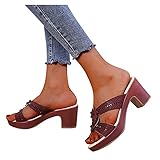 YHIIen Damen Plateau Sandaletten mit Blockabsatz Sommer Schnalle Knöchelriemen Peep Toe Pumps Elegant Bequem Schwarz Leopard Riemchensandalen 37-42