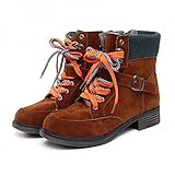 Damen Winterstiefel Stiefeletten Retro Warm Gefüttert Rutschfest Boots Klassisch Flach Winterschuhe Stiefeletten Outdoor Trekking Wanderschuhe Gummistiefel Winterschuhe Schnü