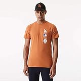 New Era - MLB Los Angeles Dodgers Stack Logo T-Shirt - Orange Farbe Orange, Größe XL