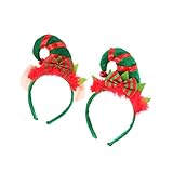 balacoo 2Pcs Weihnachten Elf Stirnband Elf Hut Haar Hoop Elf Cosplay Haarband Weihnachten Haar Zubehör für Halloween Urlaub Partei Zufällig S