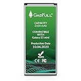 GadFull Akku für Samsung Galaxy S5 Mini | 2020 Baujahr | Entspricht Dem Original EB-BG800BBE | Lithium-Ionen-Akku der Modelle SM-G800F | Duos SM-G800H | Ersatz Handy-Akku für Ihr Smartp