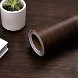 Fantasnight Klebefolie Holzoptik Nussbaum Schwarz Sepia Dunkelbraun MöBelfolie Selbstklebend 40×300cm Klebefolie Wasserdicht AufkleberfüR Schrank KüChenschräNke T