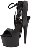 Pleaser Damen ADORE-700-14 Offene Sandalen, Schwarz (Blk Faux Leather/Blk Matte), 36 EU