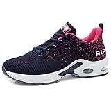 DANNTO Damen Turnschuhe Laufschuhe Atmungsaktiv Sportschuhe Wanderschuhe Leichte Modische Sneaker Mesh-Bequeme Schuhe für Outdoor Fitness Gym (Blau,39)