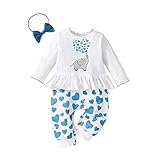 HuiSiFang 3pcs Langarm Set floral T-Shirt Langarm Tops Set Mode Shirt Tops Hosen Stirnband Kinderkleidung Outfits für Kinder Frühling
