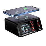 ElecHavk 2022 Upgrade 100w Multi-USB-ladegerät Hub Pd Schnellladung 3.0 Qi Wireless Ladegerät 8 USB-anschlüsse Schnelle Ladestation für iPhone 12, Tablet Und M