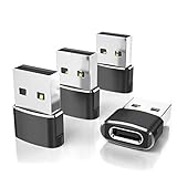 USB C Buchse auf USB Stecker Adapter 4-Stück,Typ C auf A Ladekabel Adapter für Apple iPhone 11 12 13 Mini Max,XR SE,Airpods iPad 8 Pro 3 Air 4 Gen,S21 S22,Samsung Galaxy Note 20 S20 Plus Ultra A71 A90