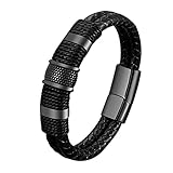 Xingying Titan Stahl Mann Band Seil Gewebtes Armband, Modischer Charme Männlich Geflochtenes Armband Armband Gold Schwarz Stahl Farbe Schmuck Geschenk, Tolle Geschenk