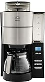 Melitta AromaFresh 1021-01 Filter-Kaffeemaschine mit integriertem Mahlwerk, ca. 10 Tassen, schw
