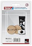 tesa Power.Kit-Adapter BK43-2, selbstklebendes Ersatzteil-Set, Metallplatte, Durchmesser 34mm, Höhe 16mm, Bolzenlänge 12