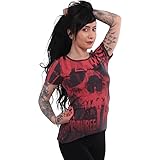 Yakuza Damen Dark Skull Long Tail T-Shirt, Anthrazit, XXL