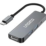 USB C Hub, Ultra Slim 4 in 1 USB C HDMI Adapter, tragbarer Multiport Adapter mit 4K HDMI, 87W PD, USB3.0,2.0, Typ C Hub Adapter für MacBook Pro/Air M1 2020, ChromeBook, XPS und USB C Laptop
