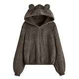 Generic Frauen Süße Warme Jacke Lolita Kleid Japanischer Stil Herbst Winter Kawaii Weiche Lammwolle Rüschen Kaninchenohren Kapuzenmäntel Mädchen Parkas Outw