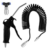 Fippy Air Duster Blaspistole, Ausblaspistole Druckluftpistole für LKW, Luftstaubpistole mit 5 Meter Schlauch und EU-Anschluss, Schw