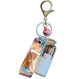 Schwebendes Milchschwein Schlüsselanhänger Drift Flasche Glas holografisch Lanyard Glocke Schlüssel Anhänger Dekoration, rose, R