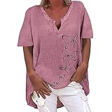 HHOP Weste Damen elegant Langarm Damen Oberteil rosa Bluse Damen Pullover Oversize Damen Pollover Frau Kurzarm Bluse Damen Sale Damenbekleidung gelbe Bluse Frauen D