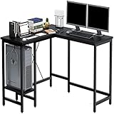 L-förmiger Schreibtisch 55-Zoll-Computer-Eckschreibtisch modernes Haus-Gaming-Schreibtisch-Büro-Schreib-Studie-Arbeitsstation-Tisch mit Speicherregal, einstellbar 2-Personen-langer Schreibtisch PC. L