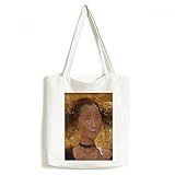 DIYthinker Mädchen Portraits XJJ Ölgemälde Umwelt-Tasche Einkaufstasche Kunst Waschbar 33cm x 40 cm (13 Zoll x 16 Zoll) Mehrfarbig