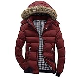 Xiart Daunenjacke Herren Perfekt für Freizeit & Outdoor Premium Business Mantel Outdoor Thermojacke Langarm Wetterjacke Abnehmbare Kapuze Steppjacke Langjack
