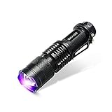 Skaize Schwarzlicht Taschenlampe UV LED-Handlampe Prüfgerät (395nm, Zoombar, Wasserfest IPX7)