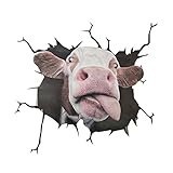 3D Kuh Auto Aufkleber - französische, Kühlschrank Frenchie Aufklebers , Bulldogge Aufkleber für Wand, 3D Stereo Hunde Auto Aufkleber Wandaufkleber Lustige Deko Styling süß Hund decal (30cm-cow01)