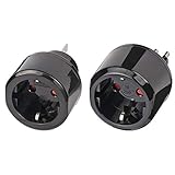 Brennenstuhl Reisestecker/Reiseadapter (Reise-Steckdosenadapter für: Australien, China Steckdose) & Reisestecker/Reiseadapter (Reise-Steckdosenadapter für: Italien Steckdose und Euro Stecker) schw