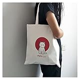 MINGQIMY Tragetasche Frauen Leinwand Schulter Taschen Cartoon Brief Tier Gedruckt Einkaufstaschen Schülerin Lässig Eco Tuch Shopper Handtaschen Tote (Farbe : 13)