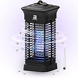 Balippe Insektenvernichter Elektrisch, 3000V Mückenkiller 15w Elektrisch Insekten Mückenfalle,360°Rundum UV-Licht Keine Chemikalien Mosquito Killer Für Innen Schlafzimmer Küche Und Aussen Gärten,80㎡