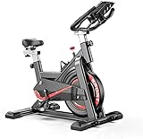 FMHCTN Indoor Cycling Fahrrad Spin Bikes für Zuhause Leise Großes Schwungrad mit Herzfrequenzmesser LCD-Display Pulssensor Ultraleise Spinning Bike für Zuhause/F