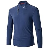 Pullover Herren Herbst Winter Persönlichkeit V-Ausschnitt Halber Reißverschluss Design Männer Base Shirt Urban Slim Fit Brief Druck Doppelseitig Samt Warm Herren Sweater C-Navy M