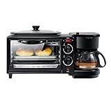 Frühstücksmaschine Multifunktional Multifunktions 3 In 1 Frühstückszubereitung, 9L Elektrischer Minibackofen, Tropfkaffeemaschine/Brot Pizzaofen/Bratpfanne/Toaster Frühstück