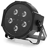 Showlite FLP-5x10W Flatline Panel LED PAR RGB (Superheller Scheinwerfer mit 5 Hochleistungs-LEDs, Automatik- und Musiksteuerung, Strobe- und Dimmfunktion, DMX-steuerbar, flach, klein und kompakt)