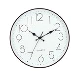 MagiDeal Antike Wanduhren für Wohnzimmer Dekor Klassische Wanduhren Silent Round Digital Fashion Design Dekoration für Schlafzimmer Küche Büro S