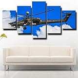 Kunstdruck auf Leinwand Bilder 5 Teiliger Vlies Leinwandbild Abstrakt Hubschrauber für Militärflugzeuge 5 Teilig Moderne Dekorative Schlafzimmer Wandkunst Bild Mit Rahmen 150X80