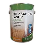 4 x 750 ml Wilckens Holzschutzlasur Kunstharzbasis Außen 3 L Farbwahl, Farbe:Teak