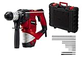 Einhell 4258253 Bohrhammer TC-RH 900 Kit (900 W, 4100 min.-1 Schlagzahl, 3 J Schlagstärke, Hammerbohren, Bohren und Meißeln mit Meißelfixierung, inkl. 12-teiligem Bohrer- & Meißelset, Koffer)