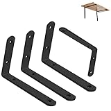 4 StüCk Wandregal - Schwarz Weiß Schwimmende Regalhalterung - 8zollrechtwinklige Klammer - Wandkonsole, FüR Wohnkultur Wohnzimmer, Bad, Schlafzimmer, KüC