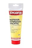 Raufaser Reparaturspachtel 330g weiß zum Ausbessern von Rissen, Löchern und Beschädigungen an Raufasertapeten, optimale Anpassung an Rauhfaser Struktur, kurze Trockenzeit, überstreichb