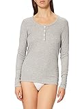 Tommy Hilfiger Damen Skinny MODAL Henley TOP LS T-Shirt, Hellgrau (Light Grey Heather), Larg