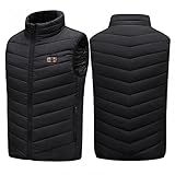 Beheizbare Westen, Beheizte Mantel Damen Herren, Warme Winterweste Daunenjacke, Waschbar Beheizbare Jacke Wärmeweste mit Akku, 3 Einstellbar Temperatur Winddicht Heizweste für Outdoor Angeln R