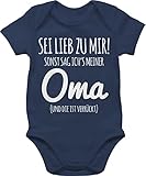 Shirtracer Statement Sprüche Baby - Sei lieb zu Mir sonst sag ichs Oma - 18/24 Monate - Navy Blau - Papa ich Liebe Dich - BZ10 - Baby Body Kurzarm für Jungen und M